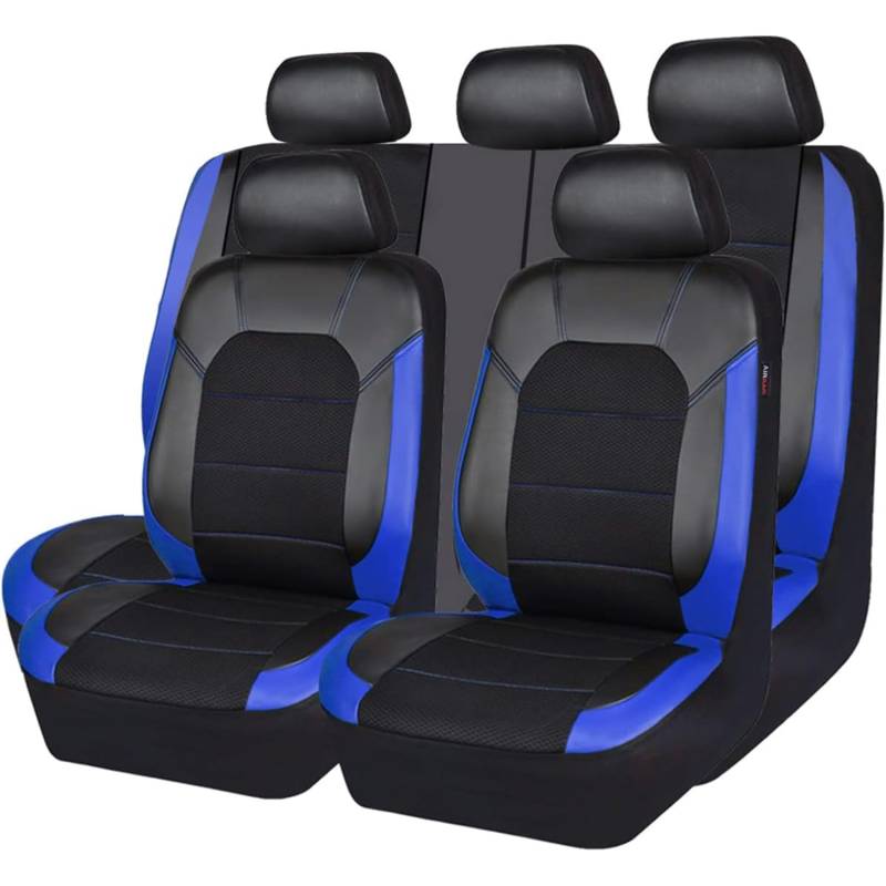 Auto-Sitzbezug für Mitsubishi Space Star 2.GEN 2.gen 1998-2003 2004 2005-2017 2018 2019 2020 2021 2022 2023 2024, 9-teiliges Set Sitzbezug Komplett-Set, PKW-Sitzbezüge, Sitzschoner 5 Sitzplätze von EXBERT