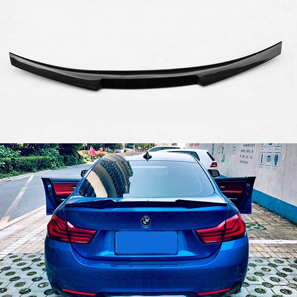 Carbon Rear Spoiler for BMW 4 Series F36 420i 428i 430i 435i 440i Gran Coupé 4-Door 2013-2019 M4 Style Genuine Carbon Fibre Rear Wing Lip Boot Spoiler, Car Styling Accessories Black von EXBERT