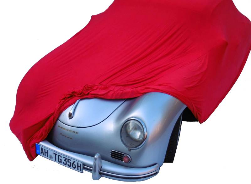 Auto Schutzhülle Schutzhaube Plane Indoor Hochwertig rot grau oder schwarz bis 5,80 m lang (Rot bis 5,80 Meter) von EXCOLO