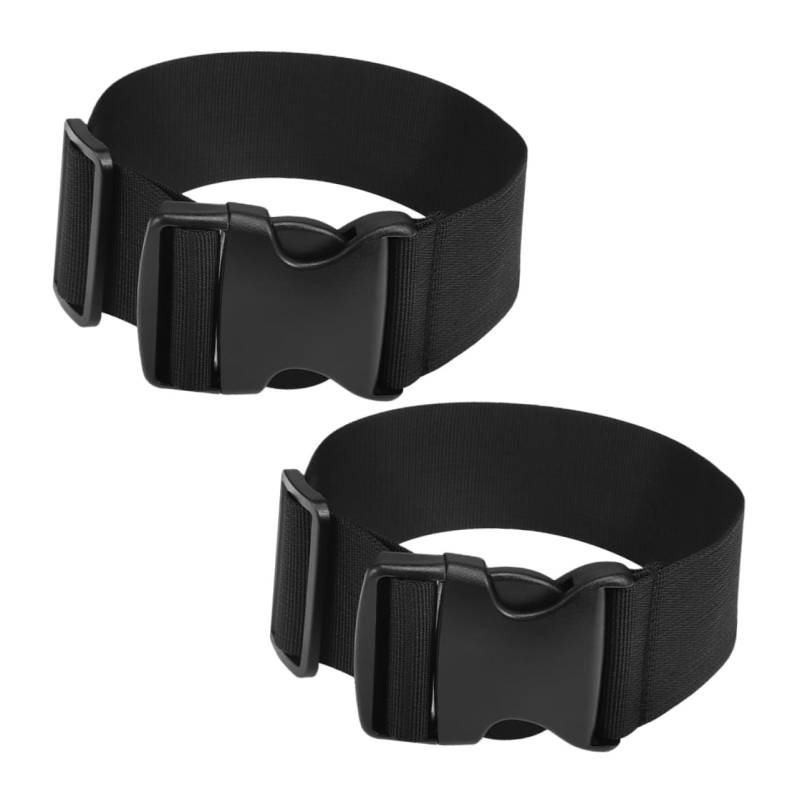 EXHUMKY 2 Stück Gurt Gepäck Stichworte Elastisch Gürtel Kofferset Verstellbare Schnallenriemen Reisezubehör Riemen Mit Clips Rucksackriemen Tauschen Reisebedarf Nylon Black von EXHUMKY
