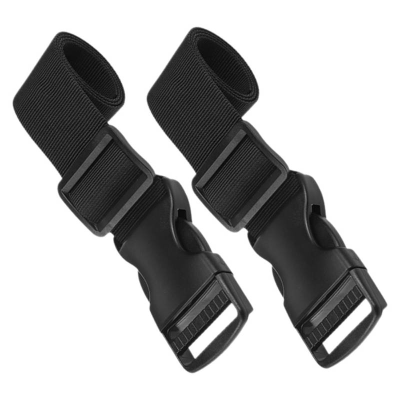 EXHUMKY 2 Stück Gurt Verkürzer Schnalle Reisen Einstellung einstellbar Koffer Reisegepäck Gürtel Zubehör für Outdoor-Gepäck Gepäckgürtel Rucksackriemen tauschen Nylon Black von EXHUMKY
