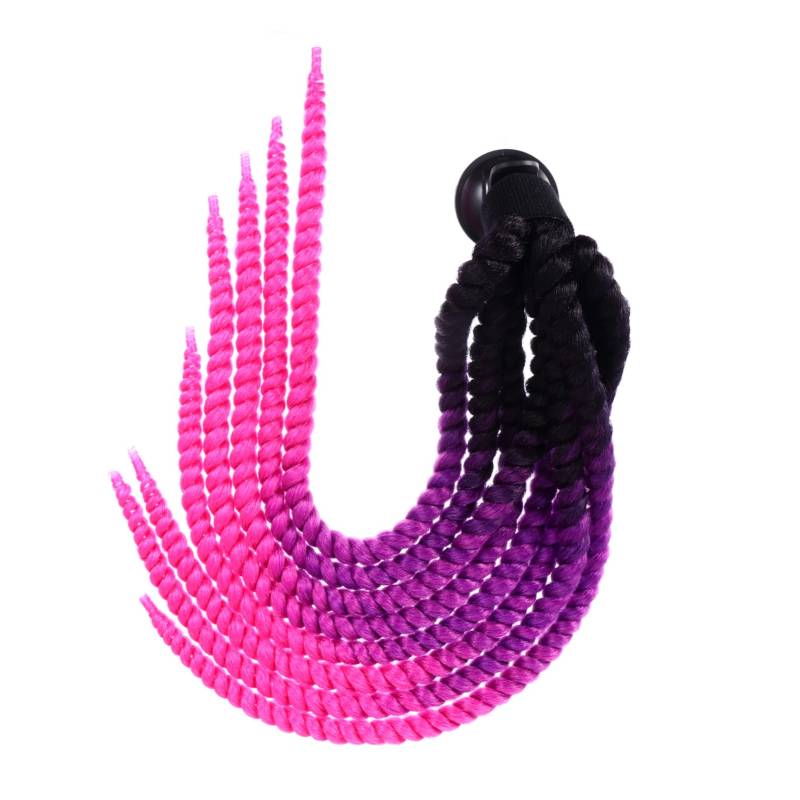 EXHUMKY Helm Perücke Zubehör flechten Motorradhelm Rosa geflochtene Perücke Pferdeschwanz Helmzöpfe Helmgeflecht Helme für Motorräder Helmdekor Pu Black von EXHUMKY