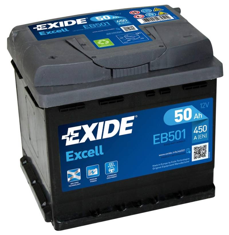 BATERÍA 12V/50AH - 450 CCA - SERIE EXIDE EXCELL EB501 von Exide
