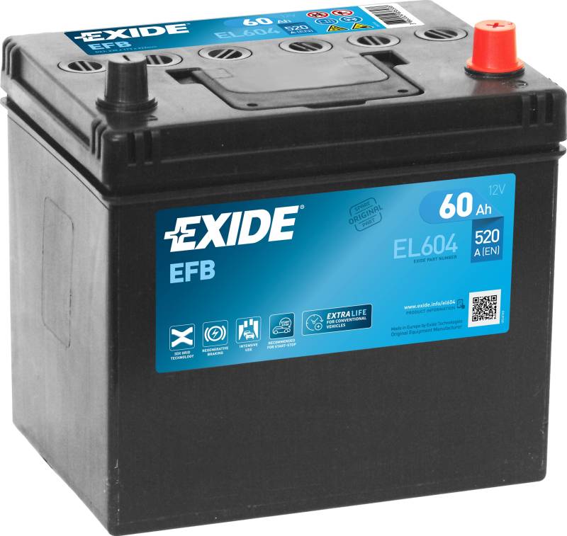 BATERÍA 12V/60AH - 520 CCA - EFB EXIDE EL604 von Exide