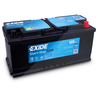 Exide EK1050 AGM Starterbatterie 105Ah 950A [Hersteller-Nr. EK1050] für Alpina, Audi, Bentley, BMW, Fiat, Hyundai, Iveco, Jeep, Land Rover, Mercedes-B von Exide
