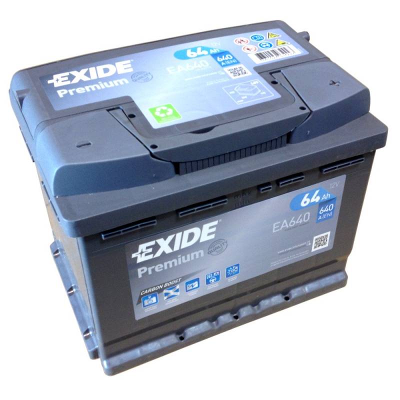 EXIDE PREMIUM Carbon Boost EA 640 12V 64AH Starterbatterie Neues Modell 2014/15 von Exide