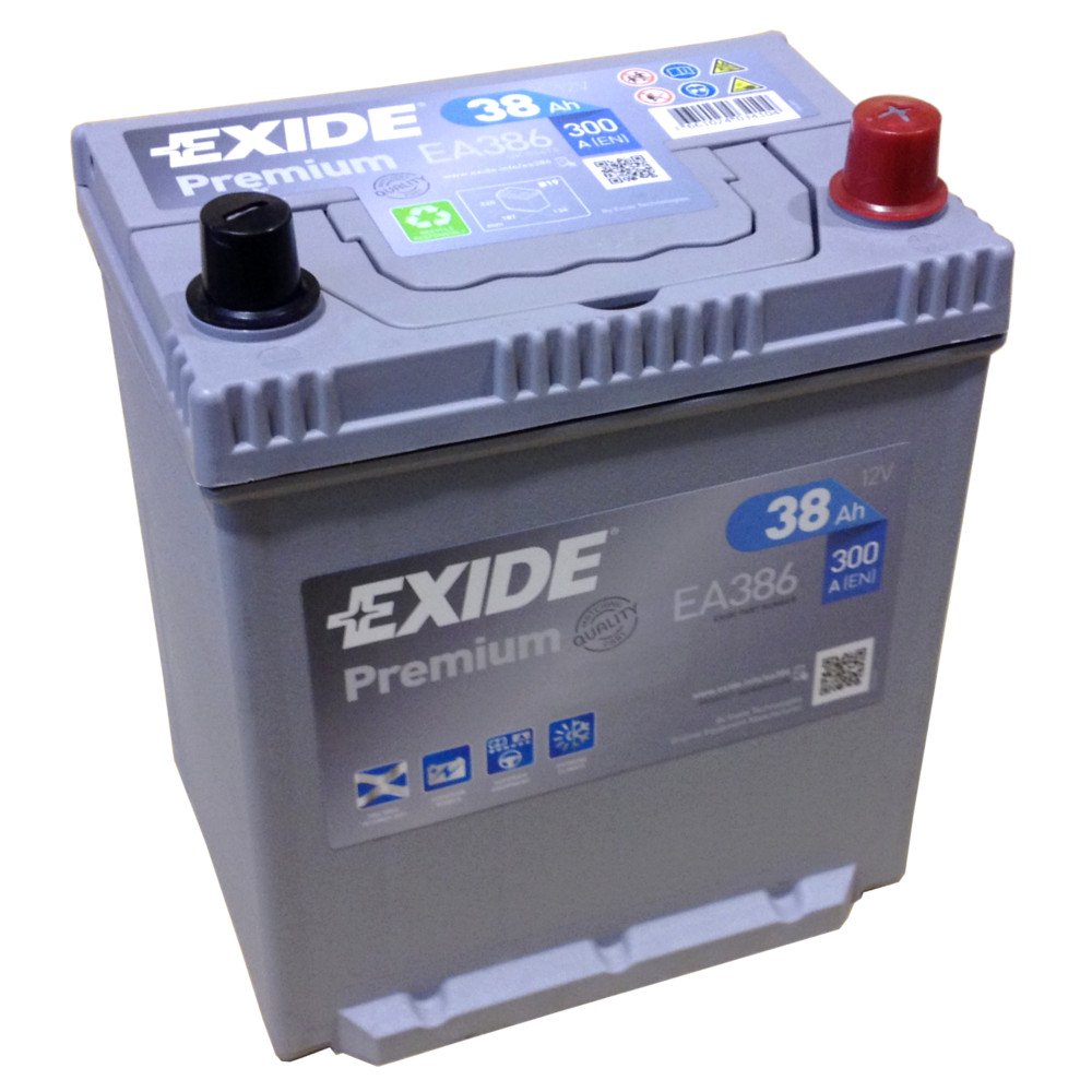 EXIDE PREMIUM EA 386 12V 38AH Starterbatterie Neues Modell 2014/15 von EXIDE