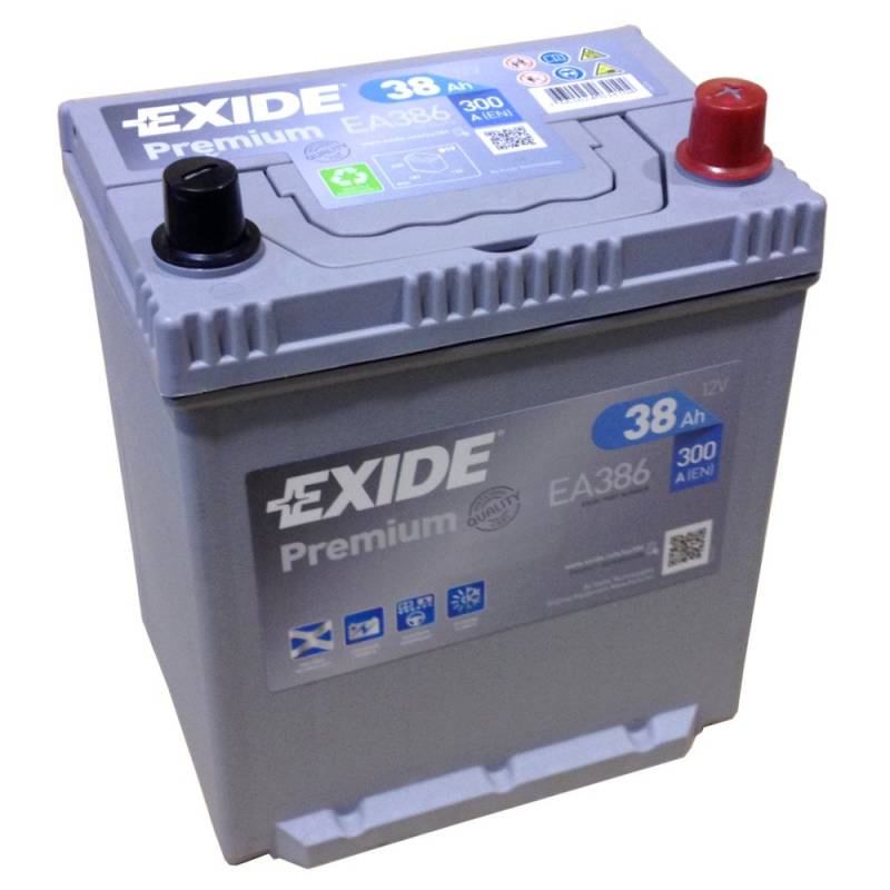 EXIDE PREMIUM EA 386 12V 38AH Starterbatterie Neues Modell 2014/15 von EXIDE