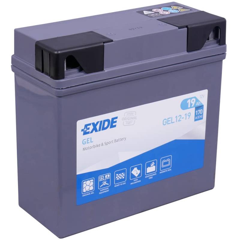 Exide GEL12-19 GEL Motorrad Starter-Batterie 12V 19Ah 170A von Exide