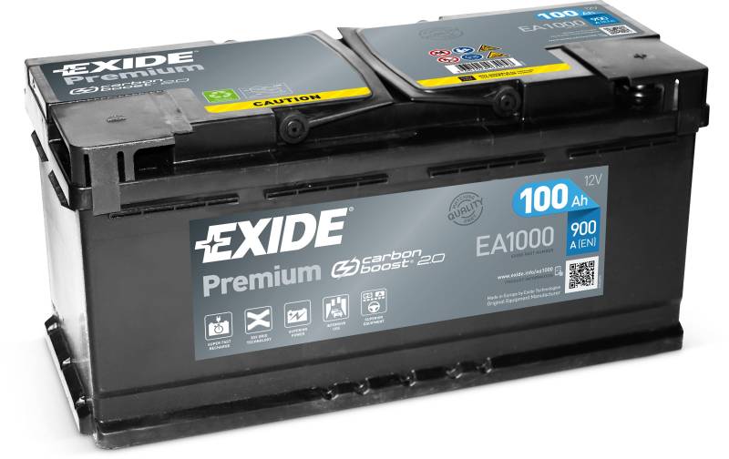 Exide EA1000 Premium Superior Power Autobatterie, lead acid, 12V 100Ah 900A (EN) von Exide