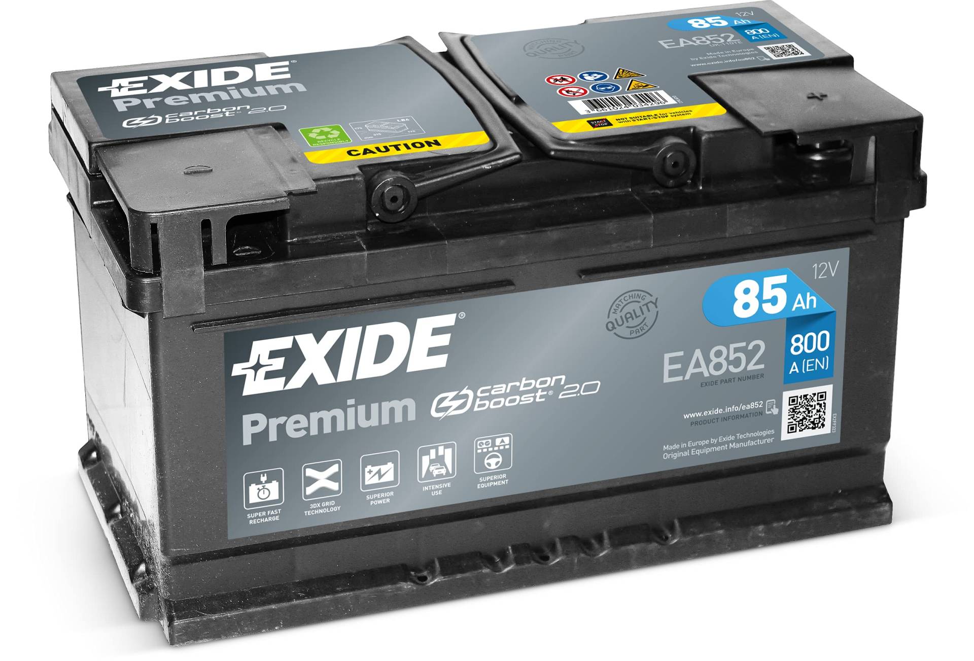 Exide EA852 Autobatterie Premium 12V 85AH von Exide