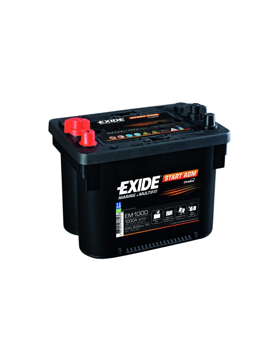 Exide EM1000 AGM Startbatterie Maxxima, 50Ah, 12V von Exide