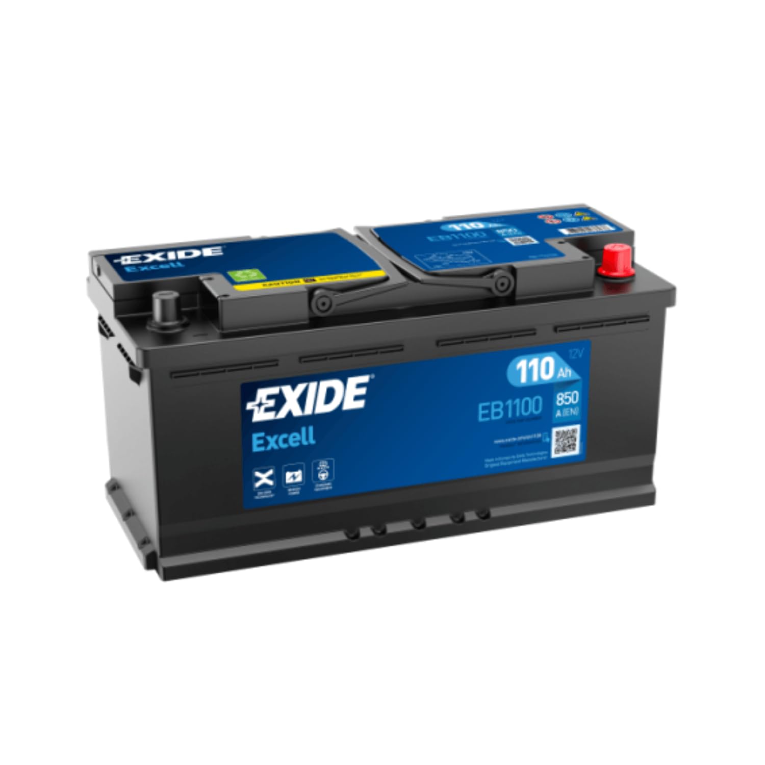 Exide Excell EB1100 110Ah Autobatterie (850A Kälteprüfstrom) von Exide