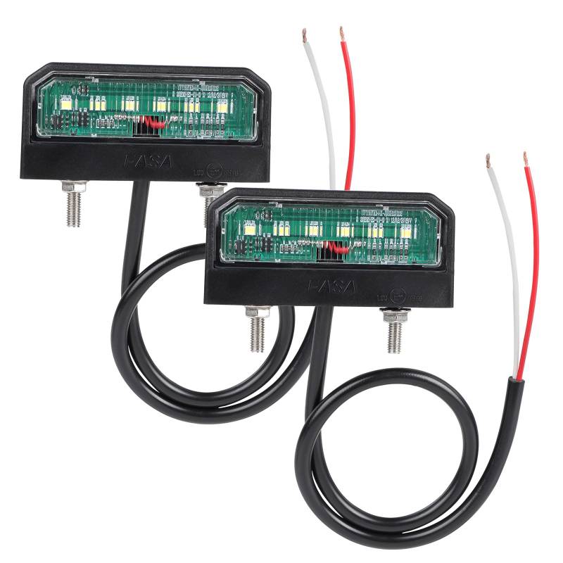 EXLECO 2 x LED Kennzeichenbeleuchtung Anhänger Nummernschildbeleuchtung LED Universal Kennzeichenleuchte 12V-30V Rückfahrscheinwerfer Beleuchtung Heckleuchte für PKW LKW Nummernschild KFZ Kennzeichen von EXLECO