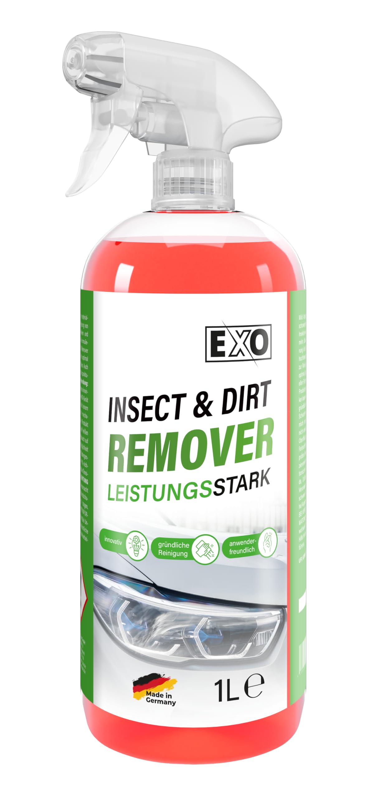EXO Insect & Dirt Remover | Insektenentferner & Schmutzlöser | Material- und lackschonend | selbsttätig (1 Liter) von EXOCHEMICALS