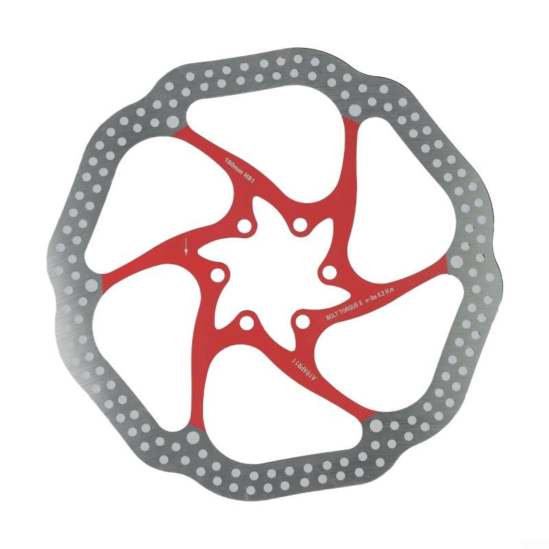 Rüsten Sie Ihr Fahrrad mit hocheffizienten Scheibenbremsen aus Edelstahl auf, 160 & 180 mm Optionen (Rot 180) von EXTRWORY
