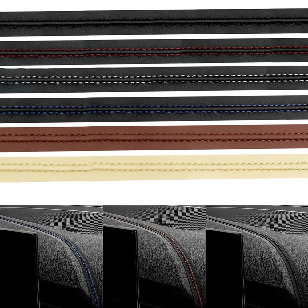 Stil Ihres Fahrzeugs mit einer flexiblen PU-Leder-Dekorationslinie, perfekte Passform für Armaturenbretter und Türen (schwarz + blau) von EXTRWORY