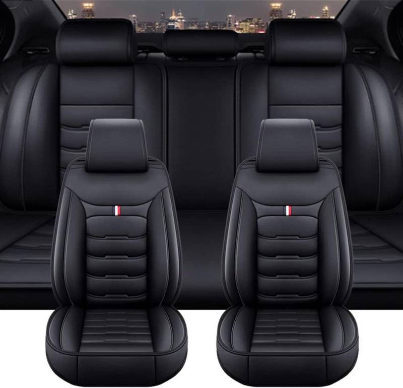 Auto Leder Sitzbezüge für Toyota Avensis Combi T27 T25 T22 Station Wagon Estate 1998-2018, Airbag kompatibel Allwetter Leder Komfortables sitzbezüge Autozubehör,D von EYEZER
