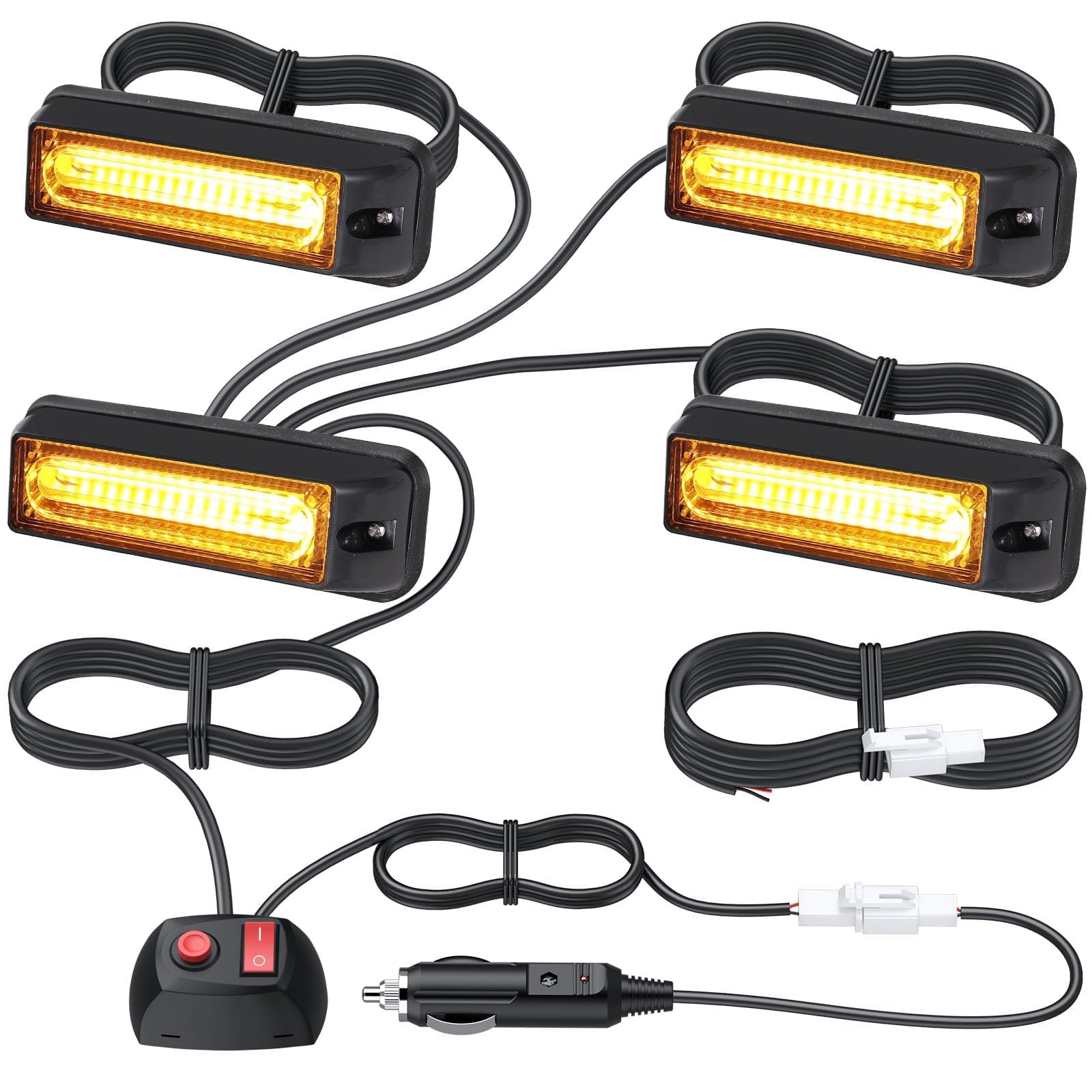 EYPINS 4X 9cm COB LED Frontblitzer, Warnlicht Warnleuchte Stroboskop Blinklicht LED Blitzer Orange 12V 24V 36W IP65 18Modi für Truck Traktor KFZ LKW Emergency Gabelstapler Notfall Warnung | E-mark E57 EYPINS 4X 9cm COB LED Frontblitzer, Warnlicht Warnleuchte Stroboskop Blinklicht LED Blitzer Orange 12V 24V 36W IP65 18Modi für Truck Traktor KFZ LKW Emergency Gabelstapler Notfall Warnung | E-mark E57 von EYPINS