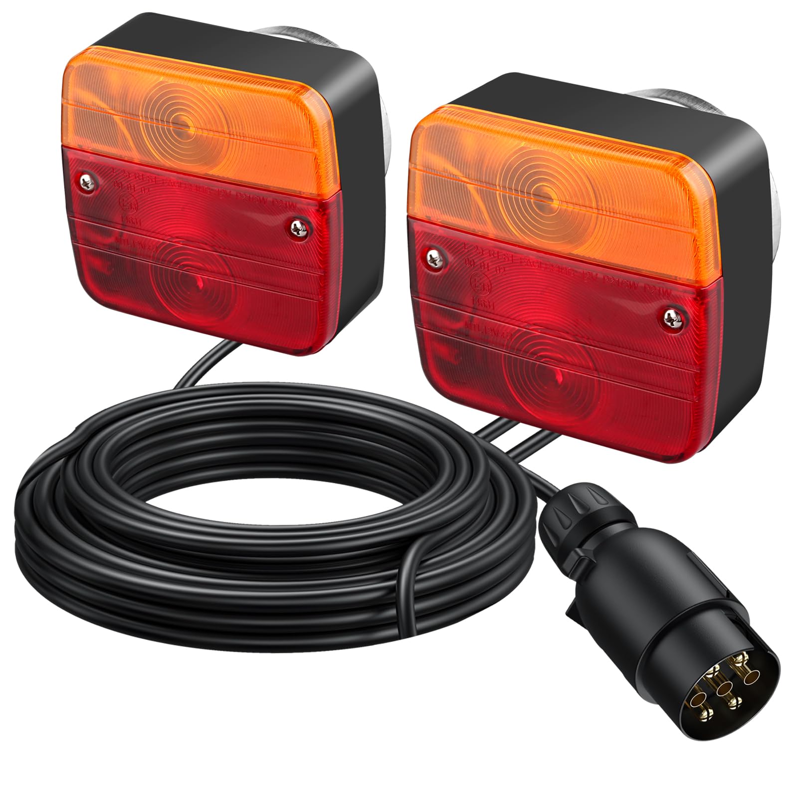 EYPINS 2x Rückleuchten für Anhänger, 12V Rücklichter mit Magnetfuß, 7 polig stecker Beleuchtung Rücklicht-7,5m Kabel, Anhänger Beleuchtung Wasserdicht IP65 für PKW LKW Caravan Boot Vans | E-Mark E13 EYPINS 2x Rückleuchten für Anhänger, 12V Rücklichter mit Magnetfuß, 7 polig stecker Beleuchtung Rücklicht-7,5m Kabel, Anhänger Beleuchtung Wasserdicht IP65 für PKW LKW Caravan Boot Vans | E-Mark E13 von EYPINS