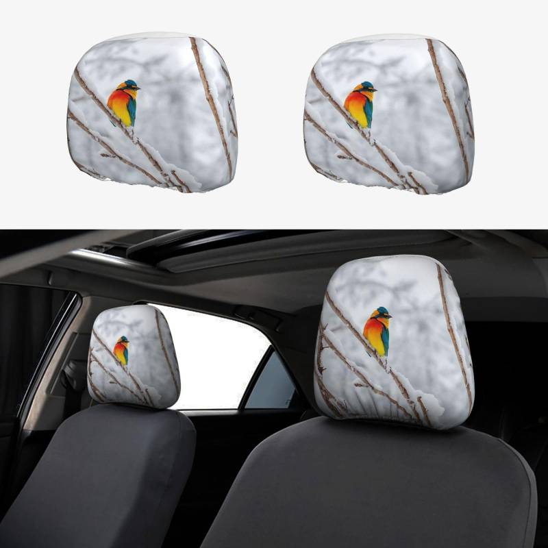 EZDLOWVBA Autositz-Kopfstützenbezug-Set mit Birkenbäumen-Druck, für Mädchen und Frauen, niedliches Autositz-Kopfstützenbezug-Set, 2-teiliges Set von EZDLOWVBA
