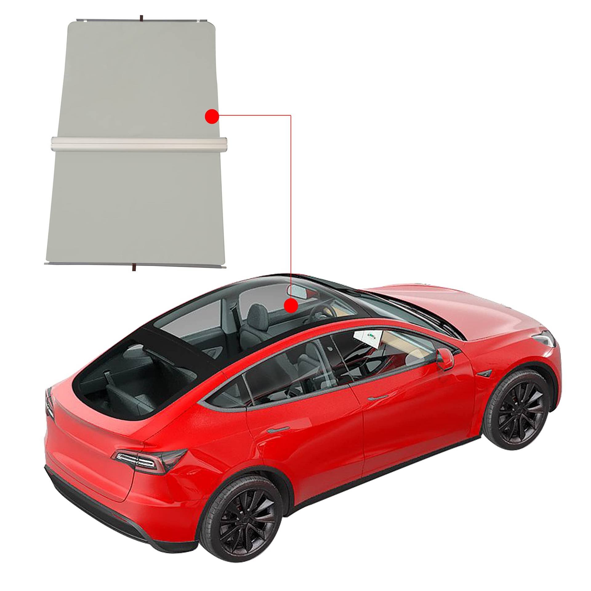 EZUNSTUCK Auto Sonnenschutz für Tesla Model Y,Glas Schiebedach Autoabdeckung, Beschattung und Wärmeisolierung von EZUNSTUCK