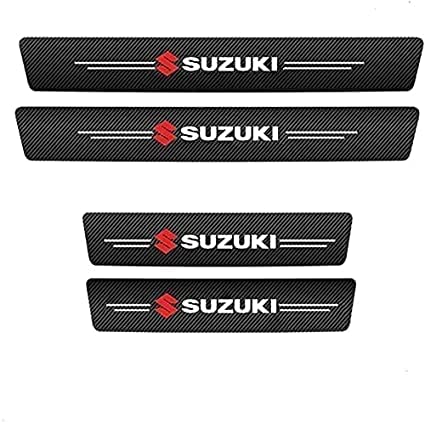 EZURI 4 Stück Auto Einstiegsleisten Schutz für Suzuki Swift SX4 Jimny Ignis Alto Samurai,Kohlefaser Türeinstiegsschutz Aufkleber, Autotür-Zubehör von PGONA