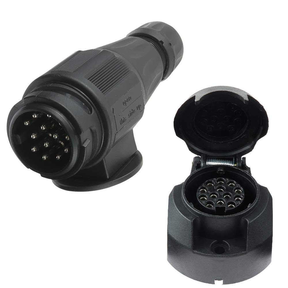 Eacalyc 13 Polige Steckdose und Anhänger Stecker 13-Polig 12V Elektrik Traktor Stecker Anhängerkupplung Steckdose 13 Poliger Wasserdichter Männliche und Weiblich für LKW Wohnmobil Boot oder Anhänger Eacalyc 13 Polige Steckdose und Anhänger Stecker 13-Polig 12V Elektrik Traktor Stecker Anhängerkupplung Steckdose 13 Poliger Wasserdichter Männliche und Weiblich für LKW Wohnmobil Boot oder Anhänger von Eacalyc