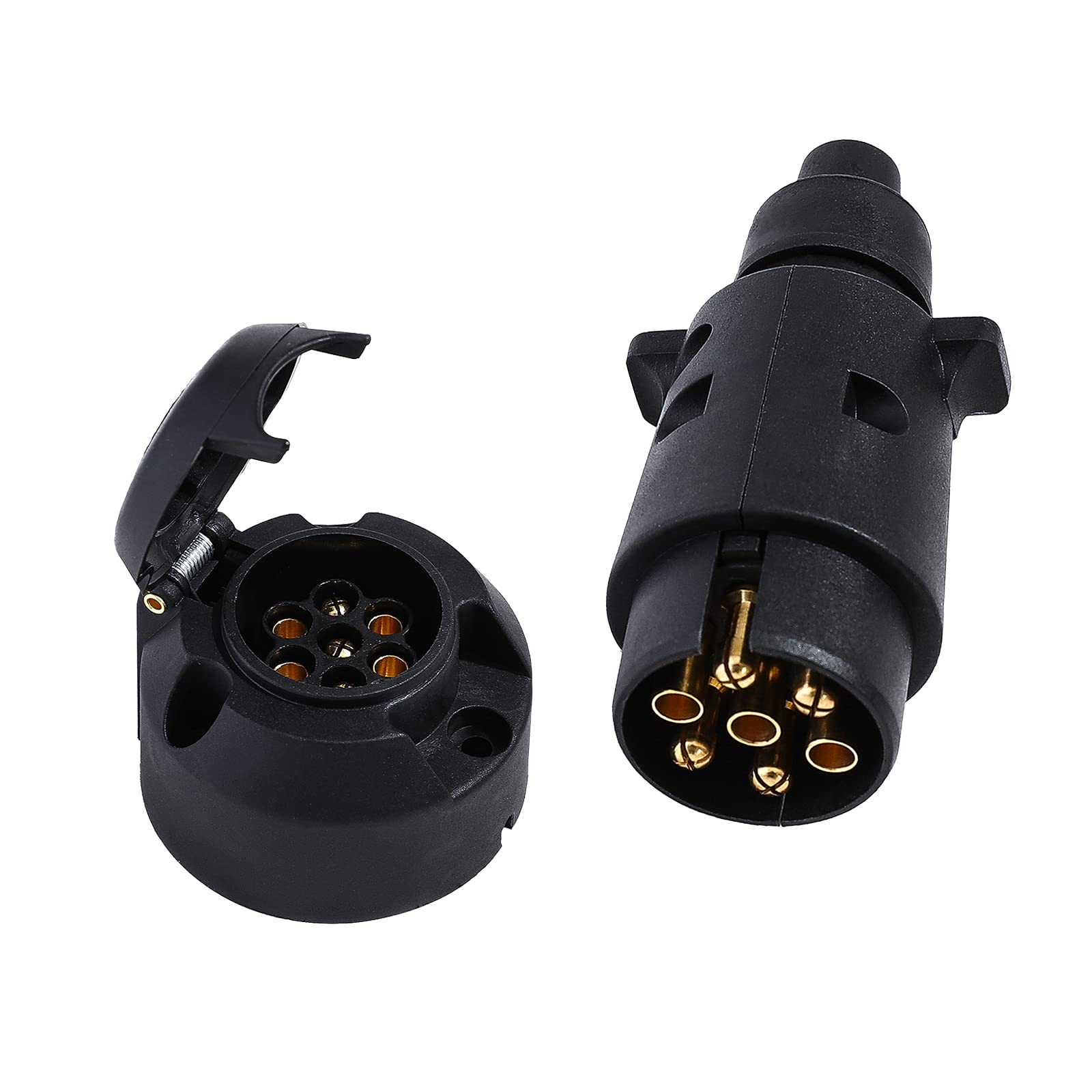 Eacalyc 7 Polige Anhängersteckdose und Anhänger Stecker 7 Polig 12V Elektrik Stecker Abschleppstecker Steckdose 7 polig Wasserdicht Anhänger Männlich und Weiblich für LKW RV Boot oder Anhänger (Gummi) Eacalyc 7 Polige Anhängersteckdose und Anhänger Stecker 7 Polig 12V Elektrik Stecker Abschleppstecker Steckdose 7 polig Wasserdicht Anhänger Männlich und Weiblich für LKW RV Boot oder Anhänger (Gummi) von Eacalyc