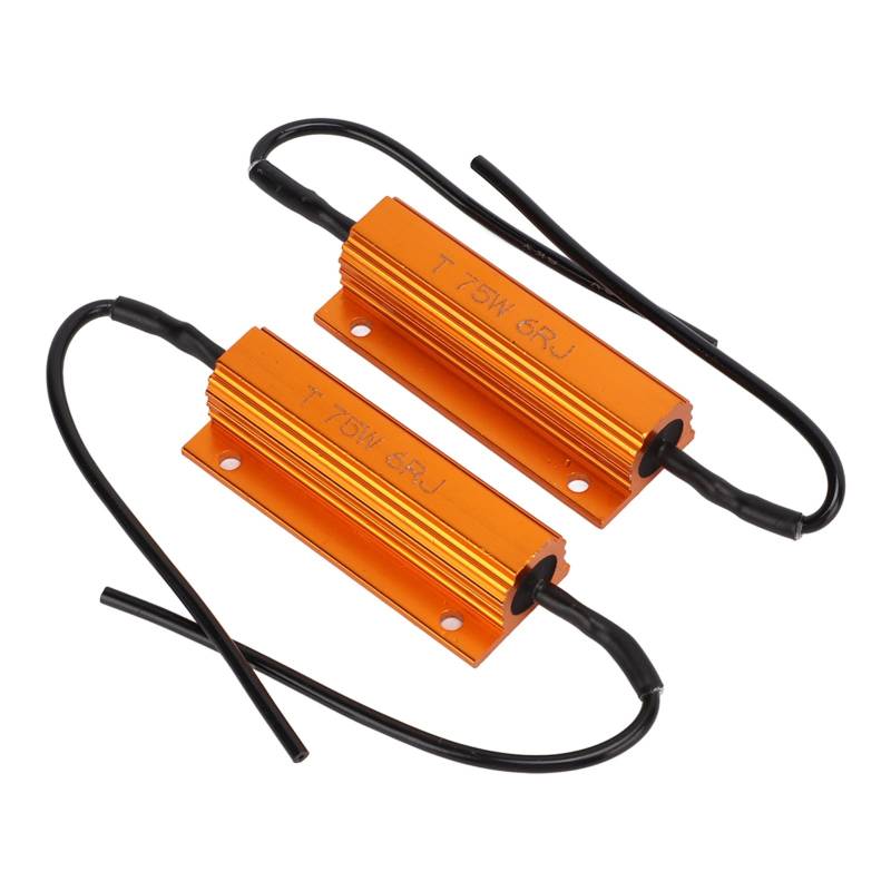 Eacam 75W 6 Ω Lastwiderstand, Aluminiumhülle, Decodierungswiderstand, Stecker und Spiel für Fahrzeuge Am Tag Lauflicht von Eacam