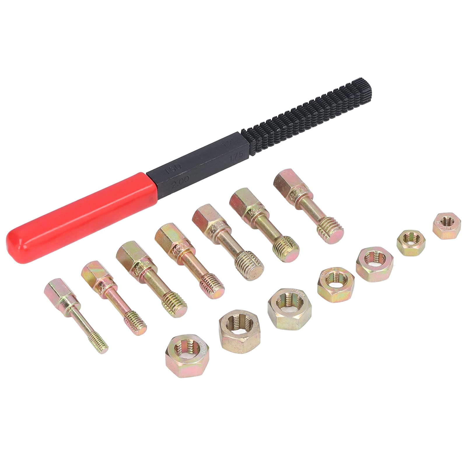 Eacam Metrisches Gewindewiederherstellungs-Reparaturwerkzeug-Set, 15-teiliges Set mit 7-teiliger Matrize, 7-teiligem Gewindebohrer und 1-teiliger Feile, für die Fahrzeugwartung Eacam Metrisches Gewindewiederherstellungs-Reparaturwerkzeug-Set, 15-teiliges Set mit 7-teiliger Matrize, 7-teiligem Gewindebohrer und 1-teiliger Feile, für die Fahrzeugwartung von Eacam