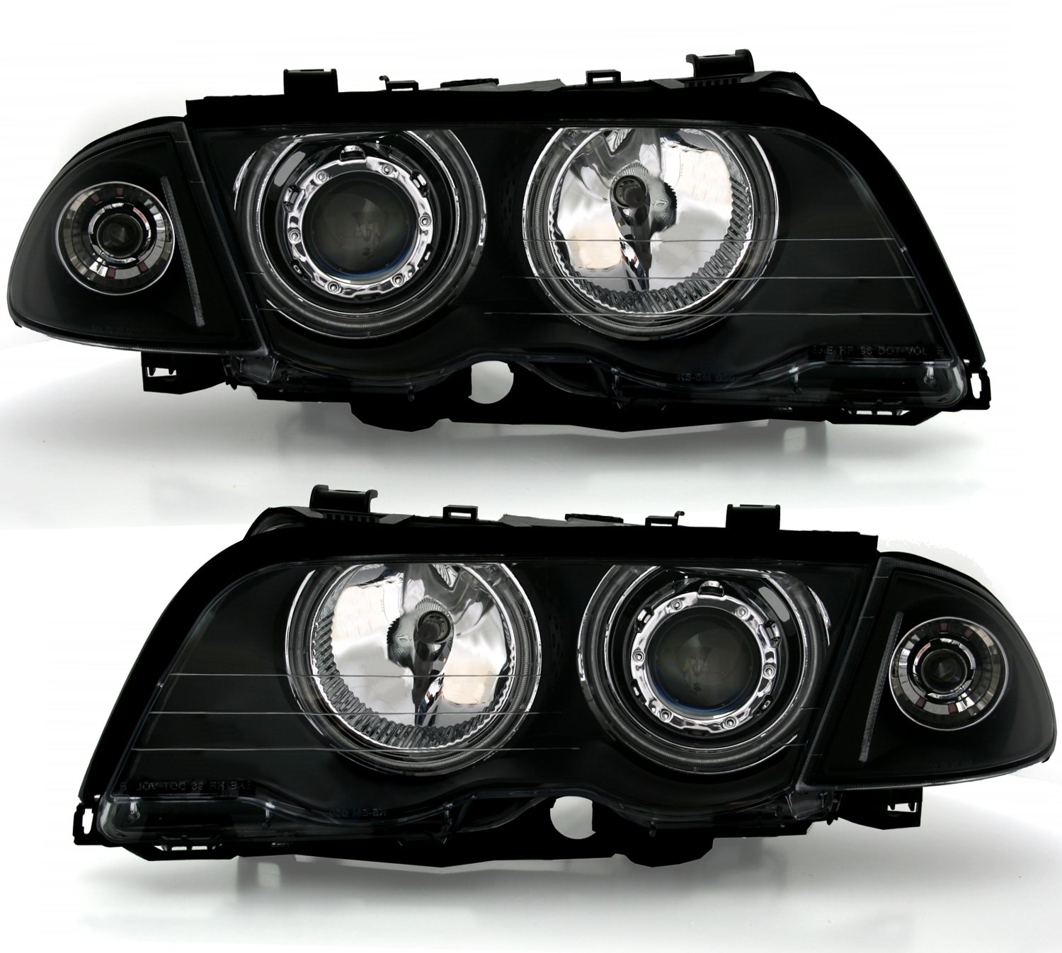 CCFL Angel Eyes Scheinwerfer Set in Klarglas Schwarz CCFL Angel Eyes Scheinwerfer Set in Klarglas Schwarz von Eagle Eyes