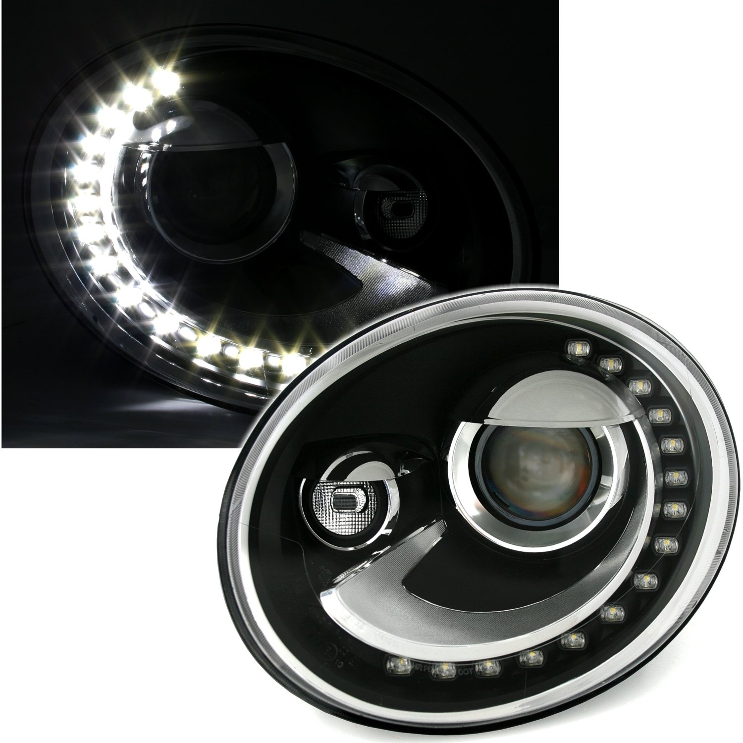 Eagle Eyes VK196-B3W10 Scheinwerfer Set mit LED Tagfahrlicht Xenon-Optik Schwarz von Eagle Eyes