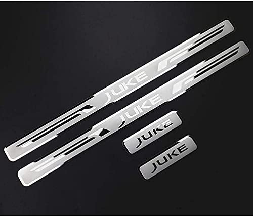 4 Stück Auto-Außentürschweller, Einstiegsleisten, Schutzplatten, Zubehör für Nissan Juke 2010–2023, Edelstahlschwelle, Willkommenspedalabdeckung, Styling-Dekorationsstreifen von Eamily