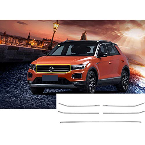 Eamily ABS Chrome Radiator Grille Trim for Volkswagen VW T-ROC 2017 2018 2019 2020, Car Grille Accessories von Eamily