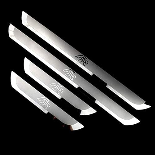 Eamily Car Outdoor Door Sill Protector Accessories for Seat Leon Arona Ateca Ibiza FR, Abrasion Protection Threshold Welcome Pedal Strip Cover, Stainless Steel Styling Decoration von Eamily