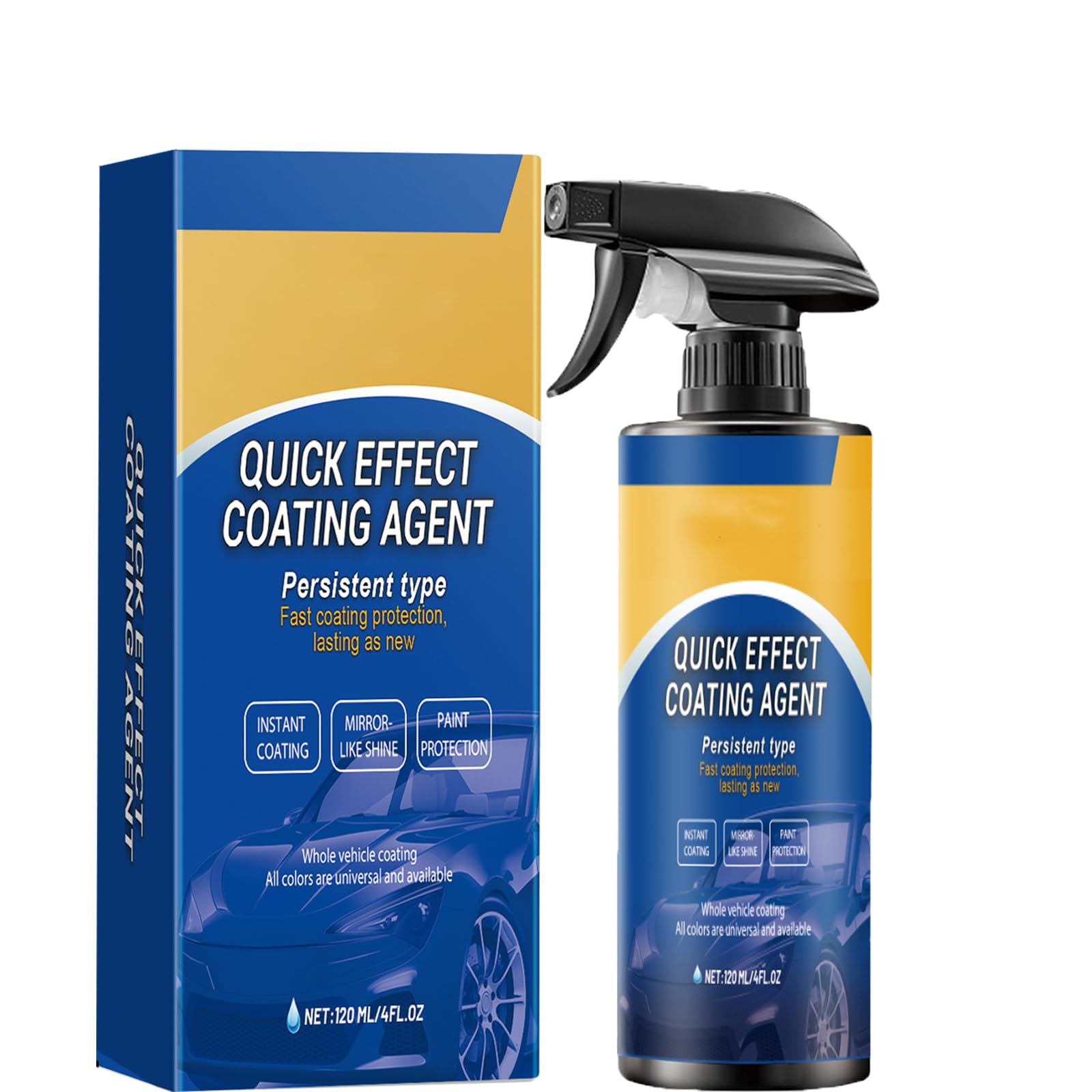 Advanced Car Quick-Acting Coating Agent Spray,Multi-Functional Coating Renewal Agent,Car Scratch Wax Polish Spray Waterless Wash, Easy to Use (1PCS) von EasPowest