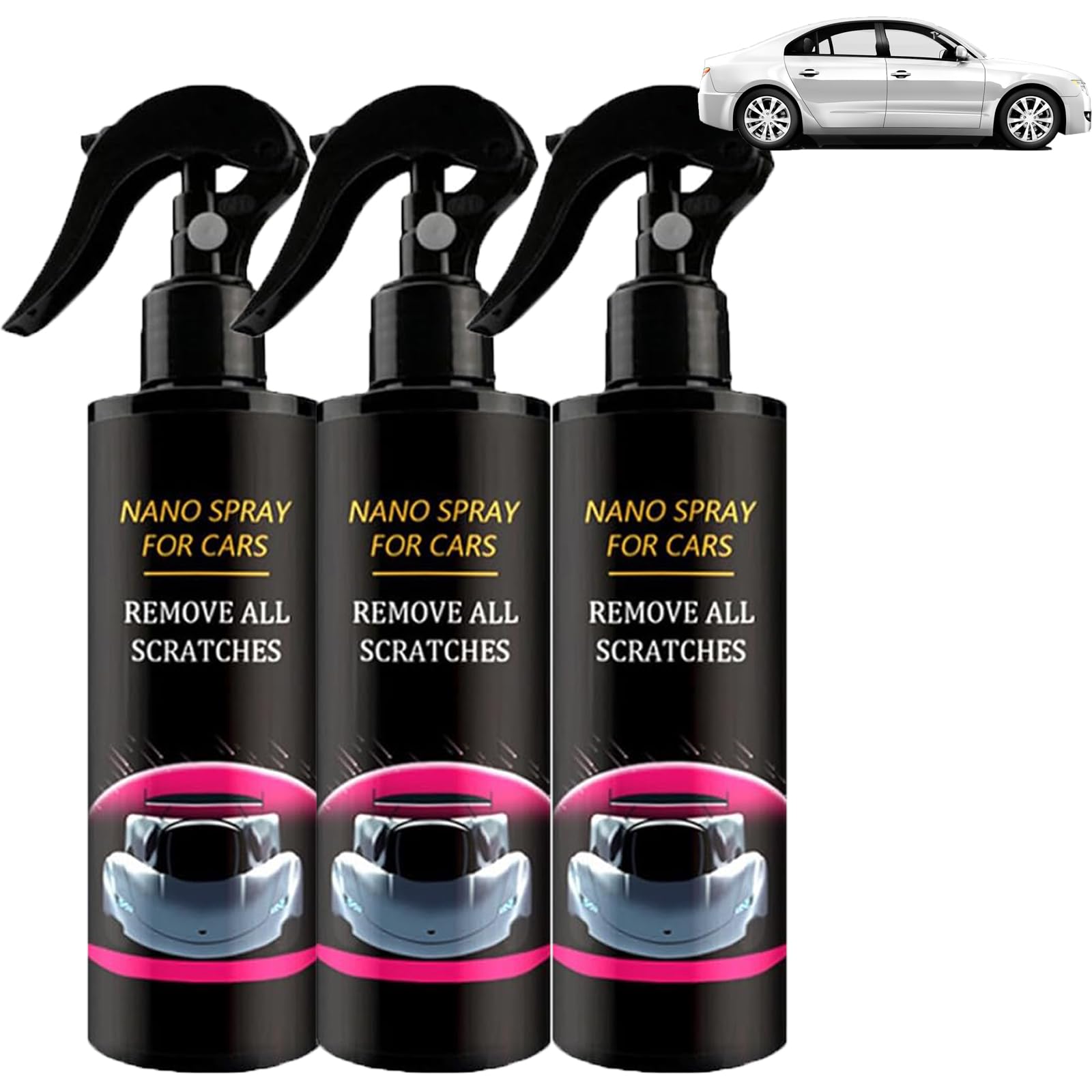 EasPowest Nuracoat Nano Car Spray, 2025 New Car Scratch Quick Repair Nano Spray, Multifunctional Coating Renewal Agent,Instant Invisible Scratch Remover,Long-Lasting Protection, All Cars (120ML,3PCS) von EasPowest