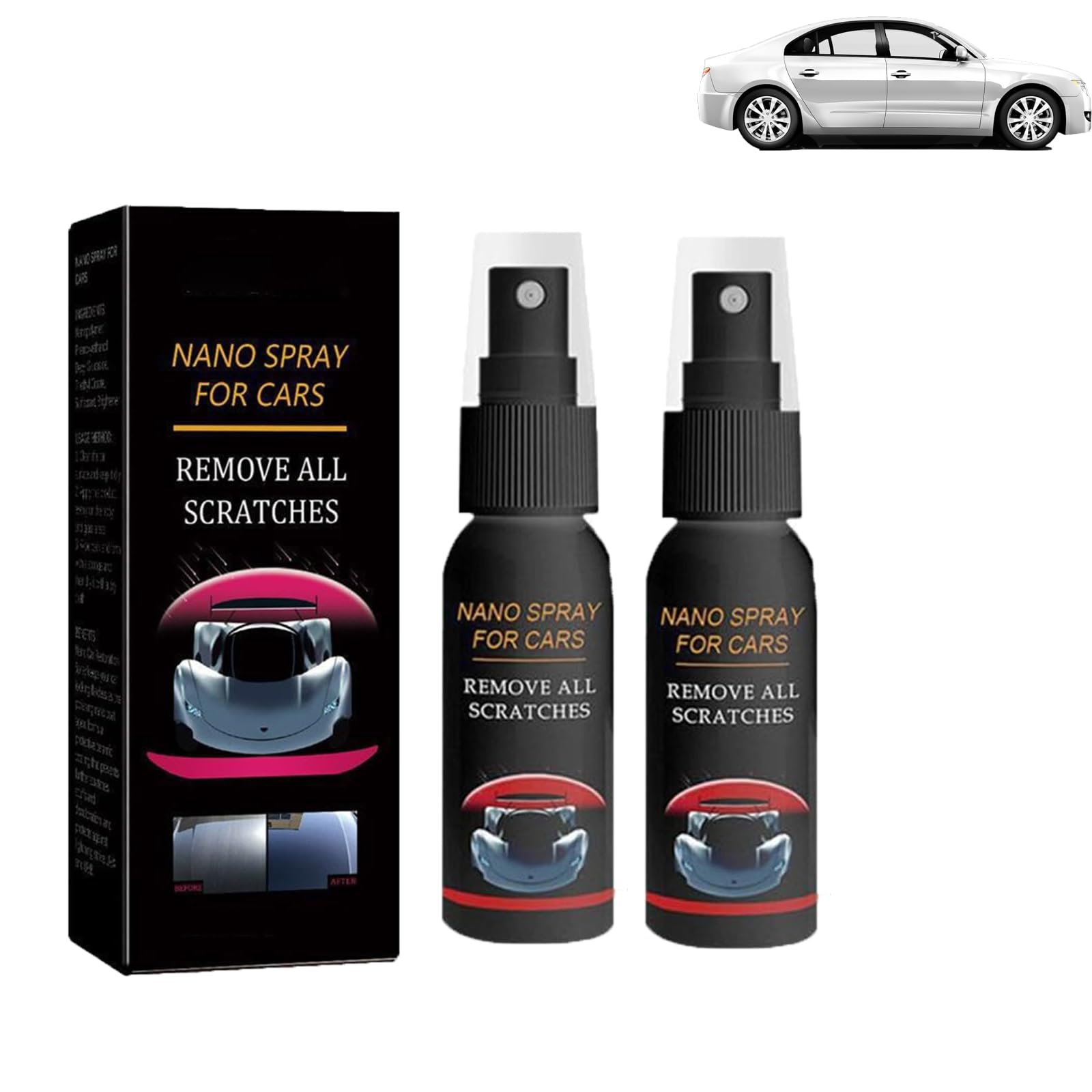 EasPowest Nuracoat Nano Car Spray, 2025 New Car Scratch Quick Repair Nano Spray, Multifunctional Coating Renewal Agent,Instant Invisible Scratch Remover,Long-Lasting Protection, All Cars (30ML,2PCS) von EasPowest