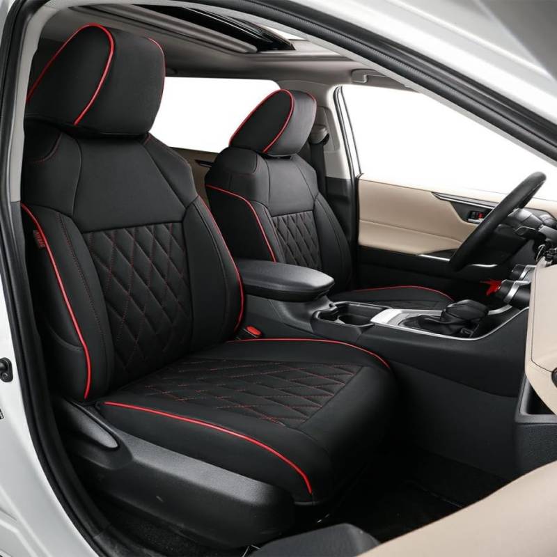 Easeadd Custom Sitzbezüge Zubehör für Toyota Hilux Sitzbezüge Zubehör 2016 2017 2018 2019 2020 2021 2022 2023 4Türen Double Cab: Executive Invincible Comfort Duty Active - Schwarz(Suedette) von Easeadd