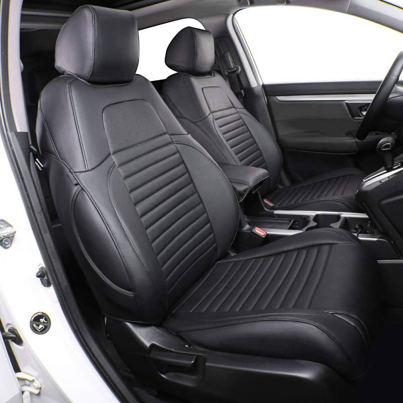 Easeadd Leder Custom Autositzbezüge passend für Honda CRV Sitzbezüge Zubehör 2013 2014 2015 2016 2017 Alle Varianten - Schwarz von Easeadd