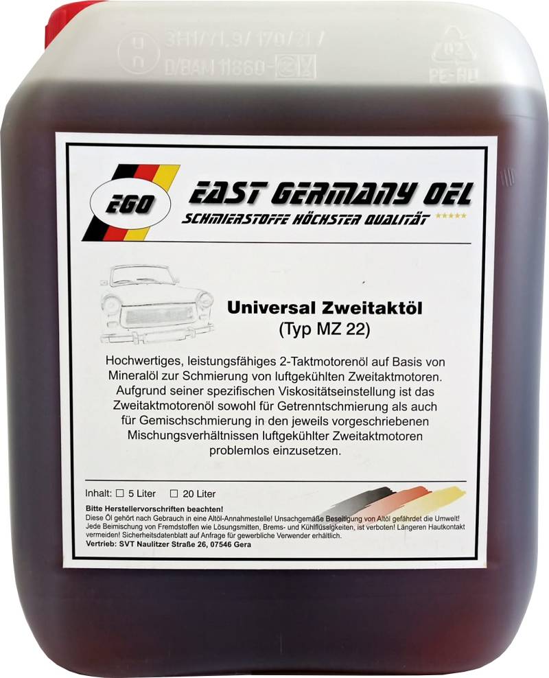 Zweitaktöl Trabant-Wartburg-Simson Kanister 5 Liter von East Germany OIL