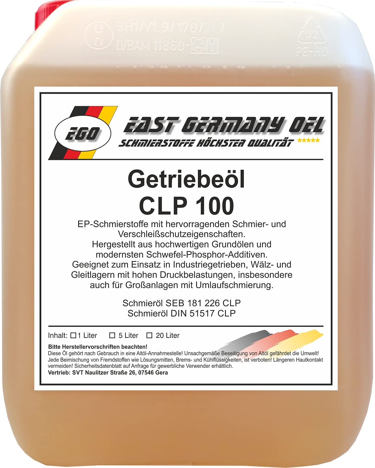 Getriebeöl CLP 100 Kanister 5 Liter von East Germany OIL