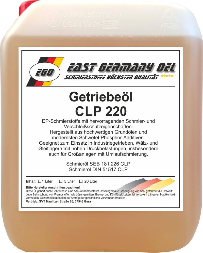 Getriebeöl CLP 220 Kanister 5 Liter von East Germany OIL