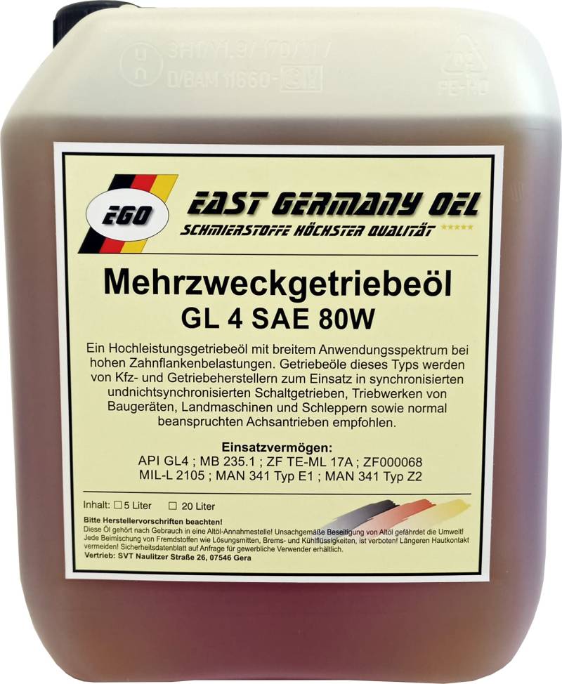 East Germany OIL Getriebeöl GL 4 SAE 80W Kanister 5 Liter von East Germany OIL