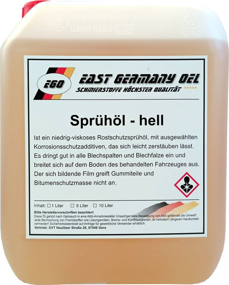 Sprühöl hell,Rostschutzöl Kanister 5 Liter von East Germany OIL
