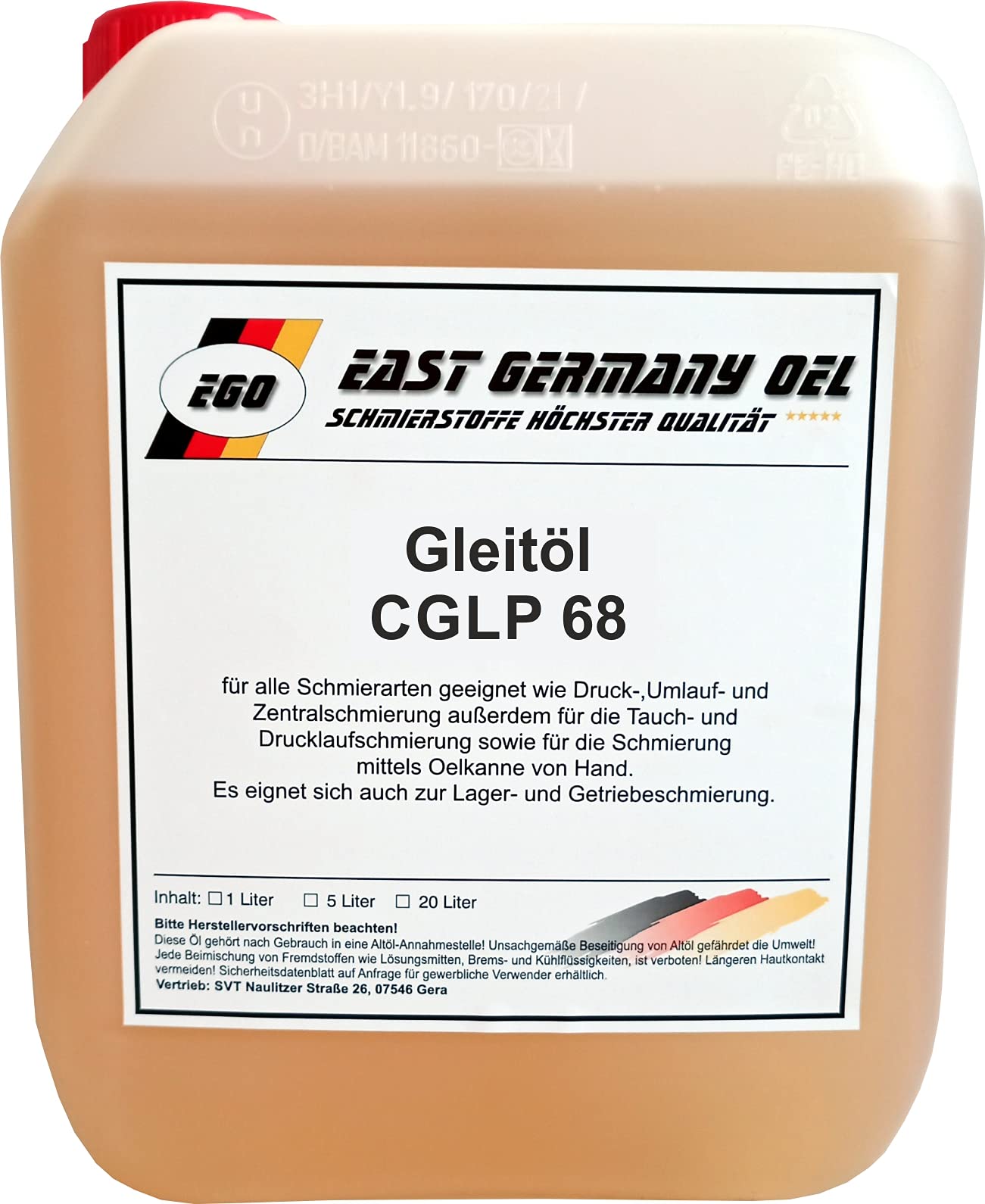 East Germany Oel Gleitoel CGLP 68 Gleit und Bettbahnöl - 1 x 5 Liter East Germany Oel Gleitoel CGLP 68 Gleit und Bettbahnöl - 1 x 5 Liter von East Germany Oel