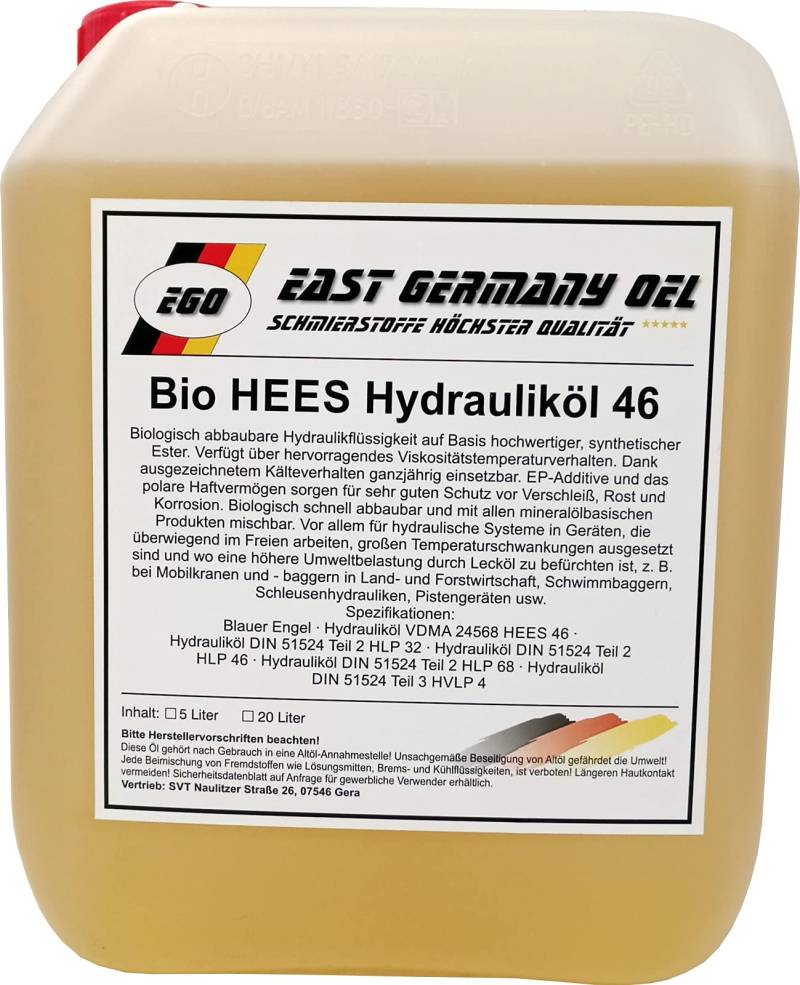 East Germany Oil Bio Hydrauliköl HEES 46 Kanister 5 Liter von East Germany OIL