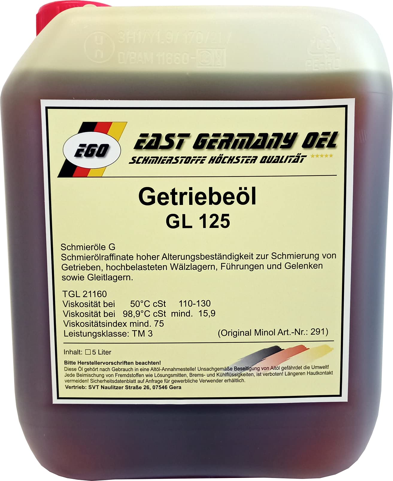 East Germany OIL Getriebeöl GL 125 Kanister 5 Liter von East Germany OIL