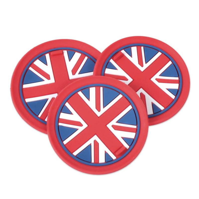 Eastar 3 Stück Red Union Jack Anti-Rutsch-Cup-Matte für Mini Cooper R55 R56 R57 R58 R59 von Eastar